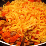 Tagliatelle al sugo di zucca e il fidanzato infortunato